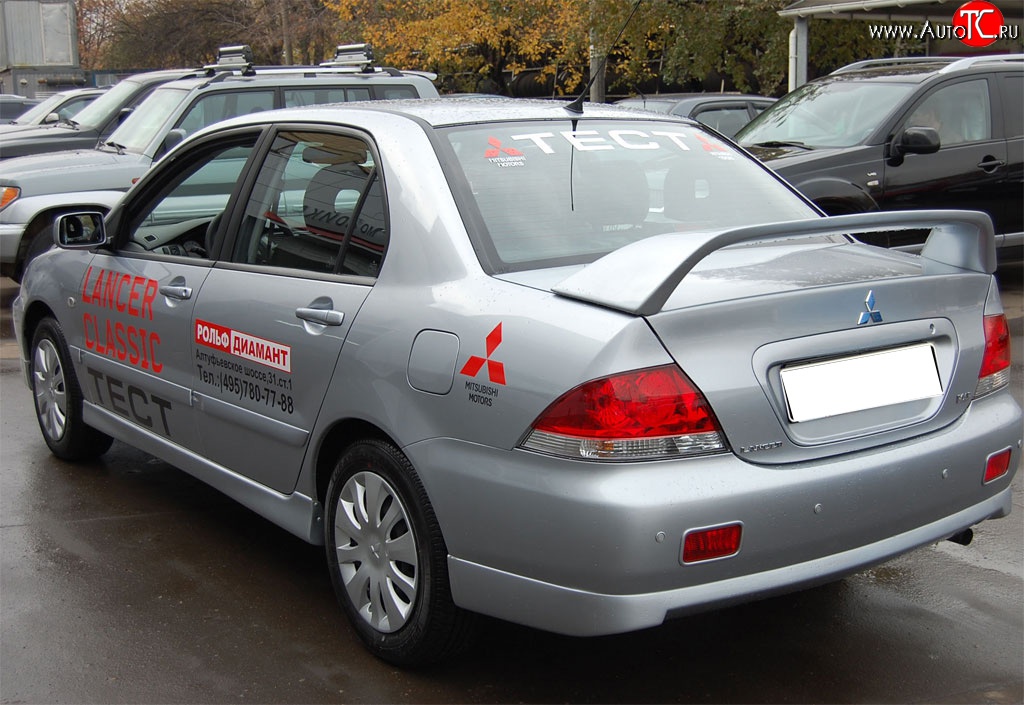 4 249 р. Накладка заднего бампера GT Dynamics Mitsubishi Lancer 9 1-ый рестайлинг седан (2003-2005) (Неокрашенная)  с доставкой в г. Москва