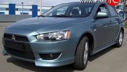 Клыки Evo на передний бампер автомобиля Mitsubishi Lancer 10 седан дорестайлинг (2007-2010)