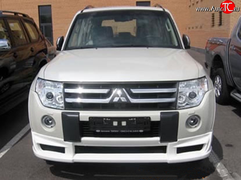 10 599 р. Накладка переднего бампера Sport  Mitsubishi Pajero ( 4 V90,  4 V80) (2006-2011) дорестайлинг, дорестайлинг (Неокрашенная)  с доставкой в г. Москва