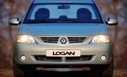 3 069 р. Передний бампер SAT Renault Logan 1 дорестайлинг (2004-2010) (Неокрашенный)  с доставкой в г. Москва. Увеличить фотографию 2