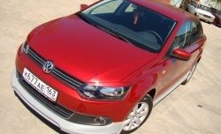 5 749 р. Накладка Racing на передний бампер Volkswagen Polo 5 седан дорестайлинг (2009-2015) (Неокрашенная)  с доставкой в г. Москва. Увеличить фотографию 2