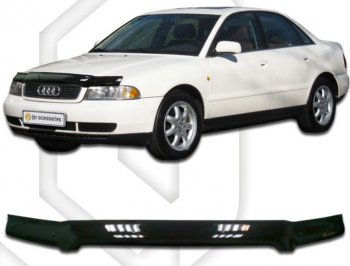 1 759 р. Дефлектор капота CA-Plastiс Audi A4 B5 8D2 седан 2-ой рестайлинг (1999-2001) (Classic черный, Без надписи)  с доставкой в г. Москва. Увеличить фотографию 1