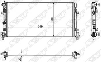 3 399 р. Радиатор двигателя SAT (трубчатый)  Audi A1 8X1 хэтчбэк 3 дв., Seat A1 (8X1 хэтчбэк 3 дв.), Skoda Fabia (Mk2,  Mk3), Rapid (NH3), Roomster (5J), Volkswagen Polo (5)  с доставкой в г. Москва. Увеличить фотографию 1