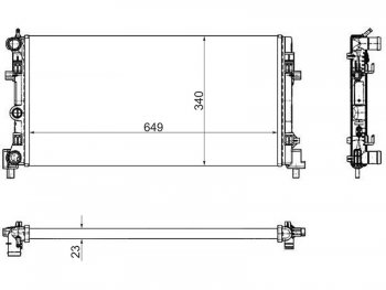 Радиатор двигателя SAT (трубчатый, МКПП/АКПП) Skoda Fabia Mk2 универсал дорестайлинг (2007-2010)