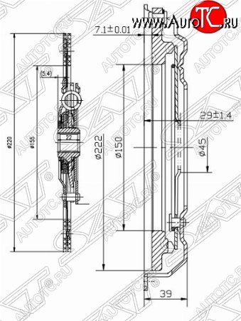 6 549 р. Комплект сцепления SAT (1.6 / 2.0) Audi A3 8P1 хэтчбэк 3 дв. дорестайлинг (2003-2005)  с доставкой в г. Москва