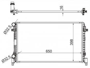 4 699 р. Радиатор двигателя SAT (трубчатый, МКПП / АКПП, 1,8 / 2,0)  Audi A3 (8VS седан,  8VA хэтчбэк 5 дв.,  8V1), TT (8S), Seat Leon (5F хэтчбэк 5 дв.,  5F), Skoda Octavia (A7), Superb (B8 (3V),  B8 (3V5)), Volkswagen Golf (7), Passat (B8,  B8.5)  с доставкой в г. Москва. Увеличить фотографию 1