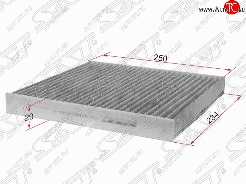 199 р. Фильтр салонный SAT (угольный, 250x230x29 mm)  Audi A3 (8VA хэтчбэк 5 дв.,  8VS седан,  8V1), Seat Leon (5F хэтчбэк 5 дв.,  5F), Skoda Kodiaq (NU7), Octavia (A7), Superb (B8 (3V),  B8 (3V5)), Volkswagen Golf (7), Teramont (CA1)  с доставкой в г. Москва