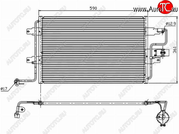 6 449 р. Радиатор кондиционера SAT  Audi A3 (8LA хэтчбэк 5 дв.,  8L1 хэтчбэк 3 дв.), TT (8N), Skoda Octavia (Tour A4 1U2,  Tour A4 1U5), Volkswagen Bora, Golf (4), Jetta (A4)  с доставкой в г. Москва