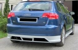 17 899 р. Накладка на задний бампер CSR  Audi A3 ( 8P1 хэтчбэк 3 дв.,  8PA хэтчбэк 5 дв.) (2003-2013) дорестайлинг, дорестайлинг, 1-ый рестайлинг, 2-ой рестайлинг, 2-ой рестайлинг, 3 рестайлинг, 3-ий рестайлинг  с доставкой в г. Москва. Увеличить фотографию 1