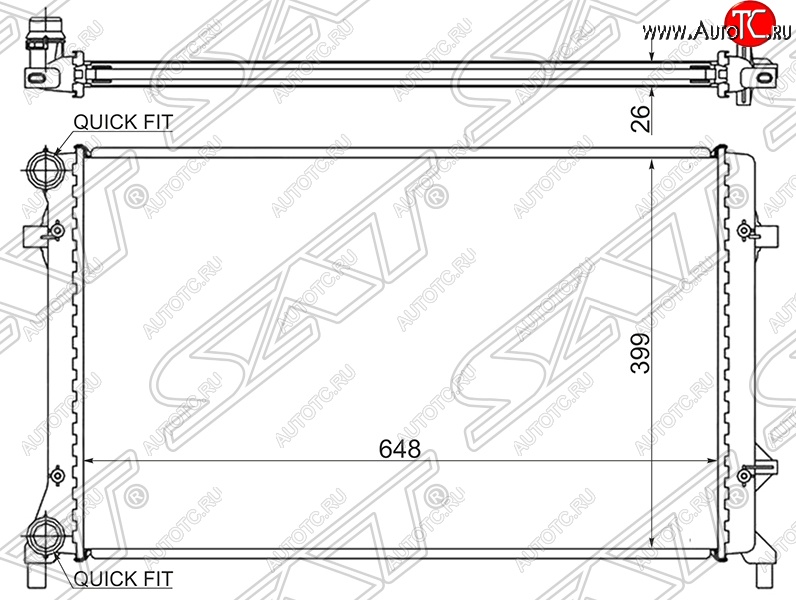 5 999 р. Радиатор двигателя SAT (1.4 / 1.6 / 1.8 / 2.0 / 2.5) Audi A3 8P1 хэтчбэк 3 дв. дорестайлинг (2003-2005)  с доставкой в г. Москва