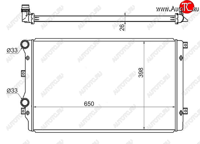 6 349 р. Радиатор двигателя SAT (пластинчатый, Китай)  Audi A3 (8PA хэтчбэк 5 дв.,  8P1 хэтчбэк 3 дв.), TT (8J), Seat Altea (5P), Leon (1P хэтчбэк 5 дв.), Toledo (универсал,  5P), Skoda Octavia (A5), Superb (B6 (3T),  B6 (3T5),  (B6) 3T), Yeti, Volkswagen Beetle A5 (5С1) хэтчбэк 3 дв. - Touran 1T  с доставкой в г. Москва