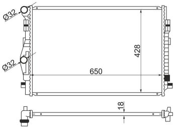 6 399 р. Радиатор двигателя SAT (пластинчатый)  Audi A3 (8VA хэтчбэк 5 дв.,  8VS седан,  8V1,  8Y хэтчбэк 5 дв.,  8Y седан), Q3 (8U), Seat Leon (5F хэтчбэк 5 дв.,  5F), Skoda Kodiaq (NU7), Octavia (A7), Superb (B8 (3V),  B8 (3V5)), Volkswagen Golf (7), Passat (B8,  B8.5)  с доставкой в г. Москва. Увеличить фотографию 1