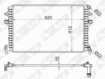 4 999 р. Радиатор двигателя SAT (пластинчатый)  Audi A3 ( 8VA хэтчбэк 5 дв.,  8VS седан,  8V1,  8Y хэтчбэк 5 дв.,  8Y седан) (2012-2022), Audi Q3  F3 (2018-2022), Seat Leon  5F (2012-2016), Skoda Kodiaq  NU7 (2017-2021), Skoda Octavia ( A7,  А8,  A8) (2012-2022), Skoda Yeti (2009-2018), Volkswagen Golf  7 (2017-2020), Volkswagen Tiguan  Mk2 (2016-2020)  с доставкой в г. Москва. Увеличить фотографию 1