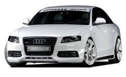 19 899 р. Накладка на передний бампер Rieger Audi A4 B8 дорестайлинг, универсал (2007-2011)  с доставкой в г. Москва. Увеличить фотографию 1