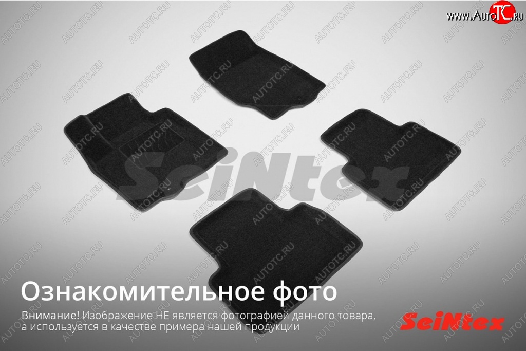 4 999 р. Износостойкие коврики в салон SeiNtex Premium 3D 4 шт. (ворсовые, черные) Audi A4 B8 дорестайлинг, универсал (2007-2011)  с доставкой в г. Москва