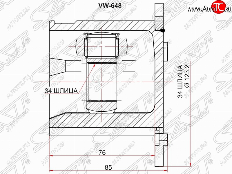 3 299 р. Шрус SAT (внутренний)  Audi A4 ( B6,  B7) - A8  D3  с доставкой в г. Москва