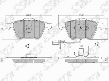 1 499 р. Колодки тормозные передние SAT (пр-во Китай)  Audi A4  B7 - A6  C6  с доставкой в г. Москва. Увеличить фотографию 1