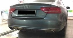 13 999 р. Накладка на задний бампер CT Audi A5 8T дорестайлинг, лифтбэк (2007-2011) (Неокрашенная)  с доставкой в г. Москва. Увеличить фотографию 4