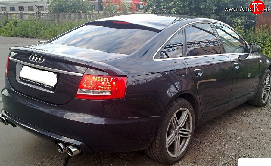 6 999 р. Козырёк на заднее лобовое стекло Sport Audi A6 C6 дорестайлинг, седан (2004-2008)  с доставкой в г. Москва