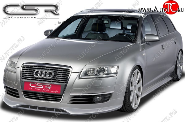 4 999 р. Накладка на передний бампер CSR v2  Audi A6  C6 (2004-2008) дорестайлинг, седан, дорестайлинг, универсал  с доставкой в г. Москва