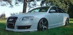 Накладка на передний бампер CT Audi A6 C6 дорестайлинг, седан (2004-2008)