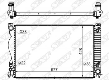 Радиатор двигателя SAT (пластинчатый) Audi A6 C6 дорестайлинг, седан (2004-2008)