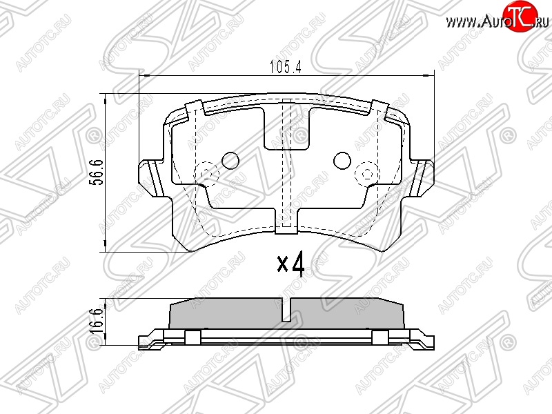 1 199 р. Колодки тормозные SAT (задние) Volkswagen Tiguan NF дорестайлинг (2006-2011)  с доставкой в г. Москва