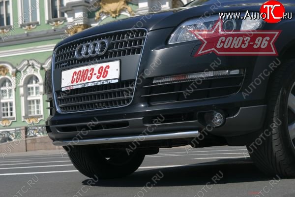 16 469 р. Защита переднего бампера одинарная Souz-96 (d42).  Audi Q7  4L (2005-2009) дорестайлинг  с доставкой в г. Москва