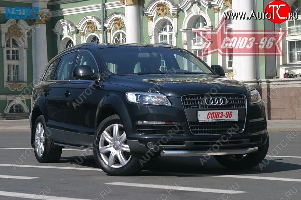 20 879 р. Защита переднего бампера Souz-96 (d 76)  Audi Q7  4L (2005-2009) дорестайлинг  с доставкой в г. Москва