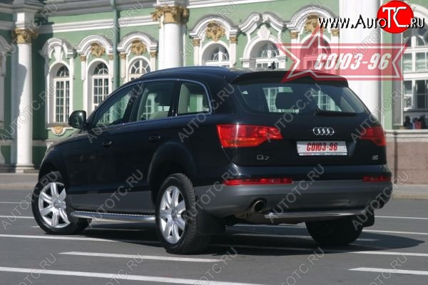 16 064 р. Защита заднего бампера Souz-96 (d 60)  Audi Q7  4L (2005-2009) дорестайлинг  с доставкой в г. Москва