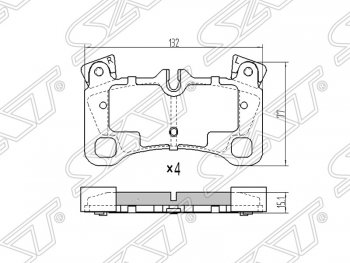 Колодки тормозные SAT (задние) Porsche Cayenne 955 (2002-2006)