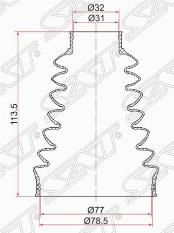 599 р. Пыльник ШРУСа (внутренний) SAT  Audi Q7  4L (2005-2009), Renault Kangoo  KW0 (2008-2013), Volkswagen Touareg  GP (2002-2010)  с доставкой в г. Москва. Увеличить фотографию 1