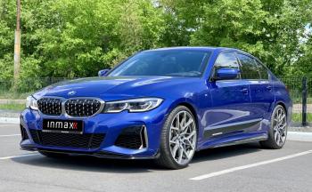 13 499 р. Сплиттер переднего М-бампера М-Perfomance  BMW 3 серия  G20 (2018-2022) седан (цвет: черный глянец)  с доставкой в г. Москва. Увеличить фотографию 13