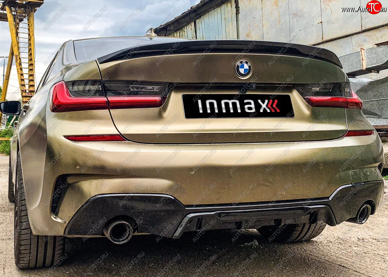 12 999 р. Диффузор заднего бампера М-Perfomance 320  BMW 3 серия  G20 (2018-2022) седан Inmax (цвет: черный глянец)  с доставкой в г. Москва