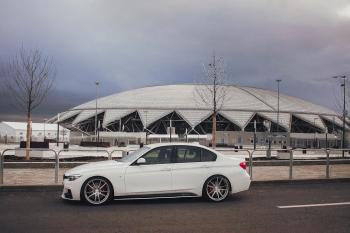 5 999 р. Накладки M-Perfomance под задний бампер (мини-лезвия) BMW 3 серия F30 седан дорестайлинг (2012-2015) (цвет: черный матовый)  с доставкой в г. Москва. Увеличить фотографию 13