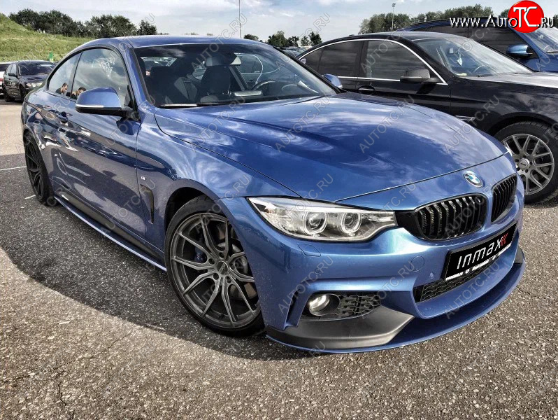 14 499 р. Сплиттер переднего бампера М-Perfomance BMW 4 серия F36 лифтбэк рестайлинг (2017-2020) (цвет: черный матовый)  с доставкой в г. Москва