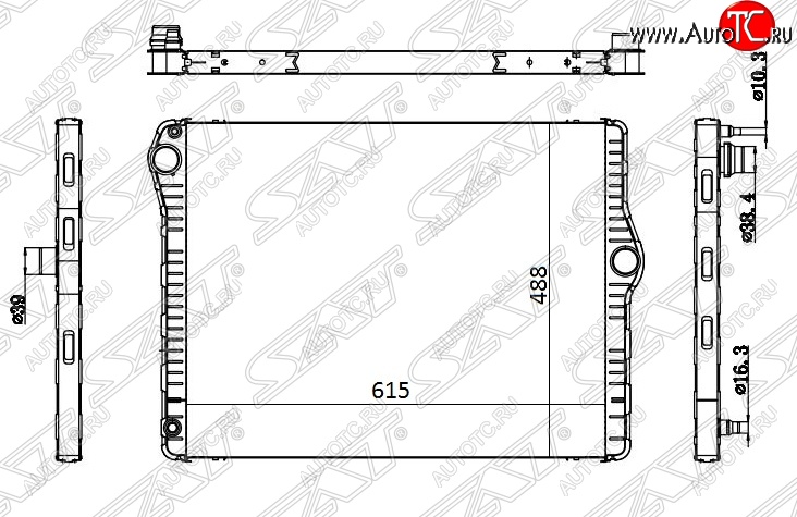 11 599 р. Радиатор двигателя SAT (пластинчатый) BMW 5 серия F11 дорестайлинг, универсал (2009-2013)  с доставкой в г. Москва