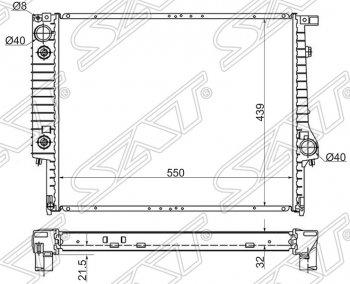 7 999 р. Радиатор двигателя SAT (пластинчатый) BMW 3 серия E36 седан (1990-2000)  с доставкой в г. Москва. Увеличить фотографию 1