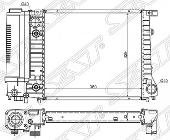 7 449 р. Радиатор двигателя SAT (пластинчатый, 1.6/1.8) BMW 3 серия E30 седан (1982-1991)  с доставкой в г. Москва. Увеличить фотографию 1