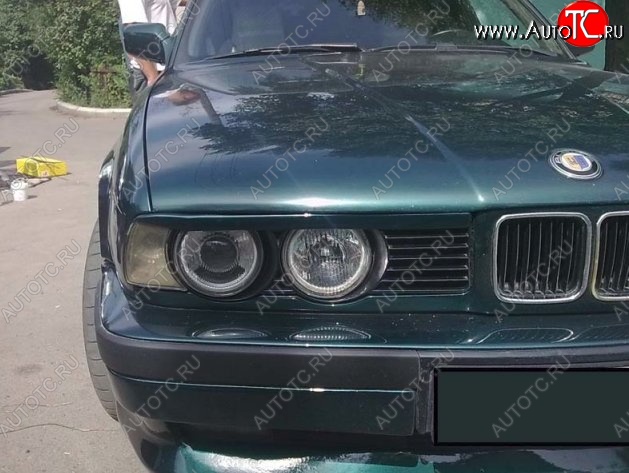 1 649 р. Реснички на фары CT v1 BMW 5 серия E34 седан дорестайлинг (1988-1994) (Неокрашенные)  с доставкой в г. Москва