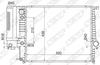 9 549 р. Радиатор двигателя SAT (пластинчатый, 1.8/2.0/2.5)  BMW 5 серия  E34 (1988-1996) седан дорестайлинг, универсал  с доставкой в г. Москва. Увеличить фотографию 1