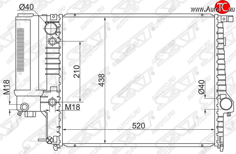 9 549 р. Радиатор двигателя SAT (пластинчатый, 1.8/2.0/2.5)  BMW 5 серия  E34 (1988-1996) седан дорестайлинг, универсал  с доставкой в г. Москва