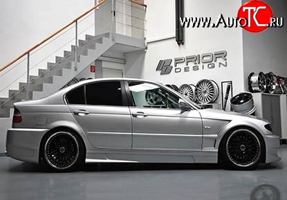 8 149 р. Пороги накладки Prior Design BMW 3 серия E46 седан дорестайлинг (1998-2001) (Неокрашенные)  с доставкой в г. Москва