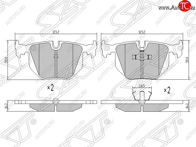 829 р. Колодки тормозные SAT (задние)  BMW 3 серия (E46), 5 серия (E34,  E39), 7 серия (E38), 8 серия (E31), X3 (E83), X5 (E53)  с доставкой в г. Москва