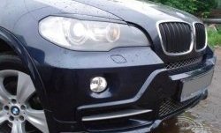 1 499 р. Реснички на фары CT BMW X5 E70 дорестайлинг (2006-2010) (Неокрашенные)  с доставкой в г. Москва. Увеличить фотографию 2