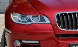 1 299 р. Реснички на фары (рестайлинг) Tuning-Sport v2 (для Led оптики)  BMW X6  E71 (2008-2012) дорестайлинг (Неокрашенные)  с доставкой в г. Москва. Увеличить фотографию 1