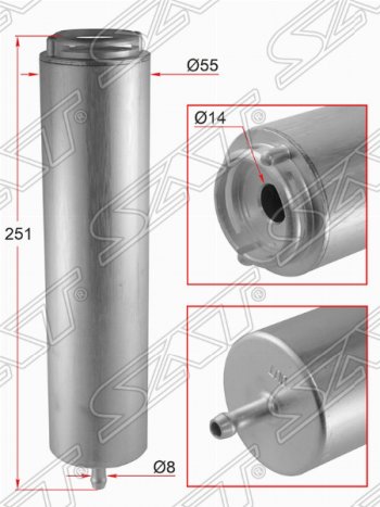 779 р. Топливный фильтр SAT  BMW 1 серия (E82,  E81), 5 серия (E60,  F10), 6 серия (E63), 7 серия (E65,E66, E67, E68,  F01-F04), X3 (E83), X5 (E70,  F15), X6 (E71,  F16), Mini Countryman  с доставкой в г. Москва. Увеличить фотографию 1