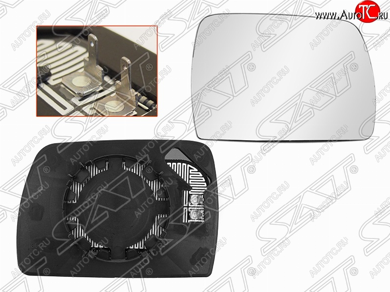 649 р. Правое полотно зеркала SAT (голубой, асферическое с обогревом) BMW X3 E83 (2003-2009)  с доставкой в г. Москва