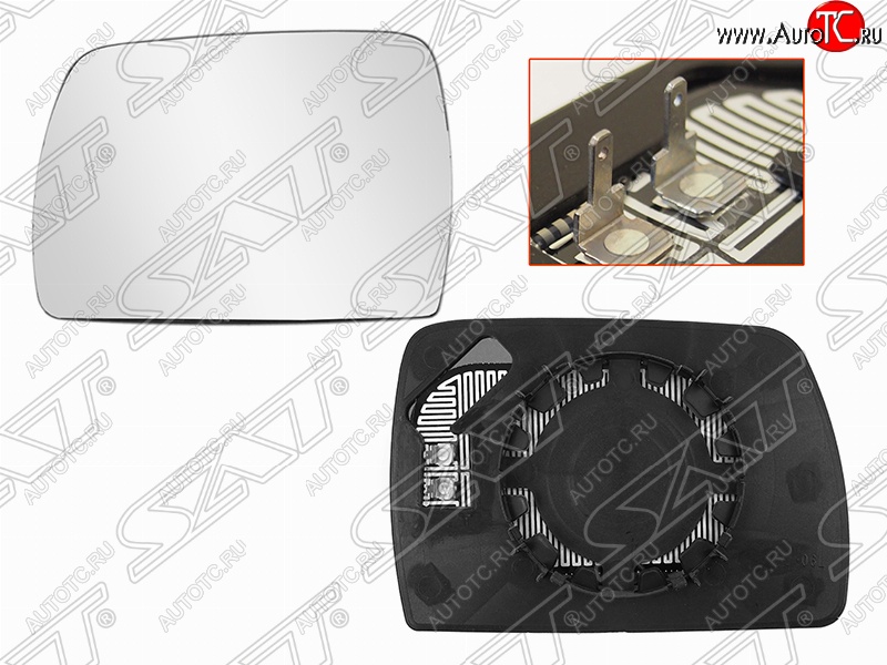 649 р. Левое полотно зеркала SAT (голубой, асферическое с обогревом) BMW X3 E83 (2003-2009)  с доставкой в г. Москва