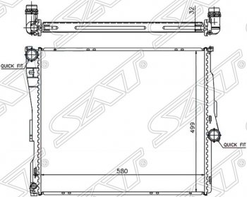 9 299 р. Радиатор двигателя SAT (пластинчатый)  BMW X3  E83 (2003-2009)  с доставкой в г. Москва. Увеличить фотографию 1